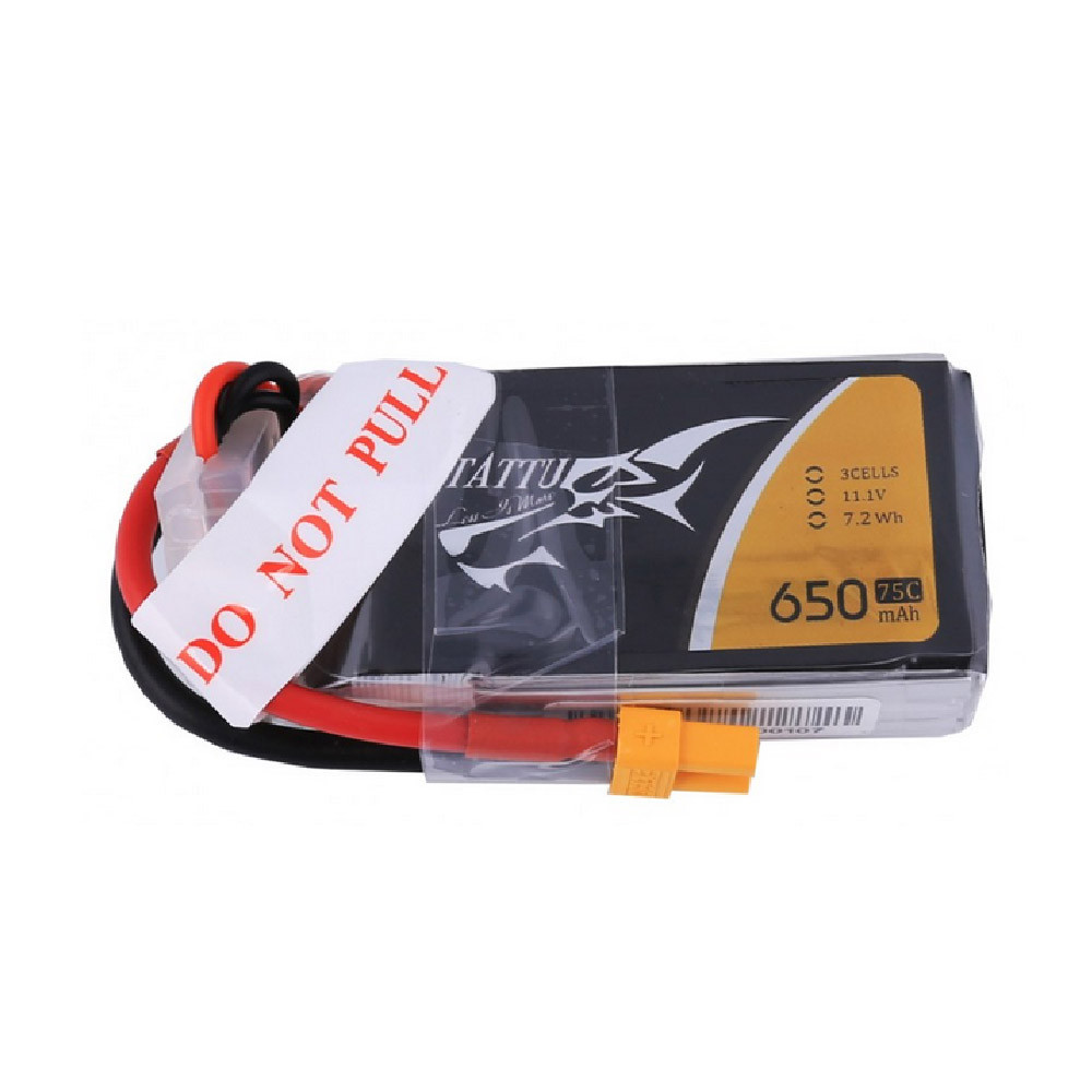 Pin FPV Tattu 650mAh 3S 75C 11.1V Lipo Battery | XT30 Plug