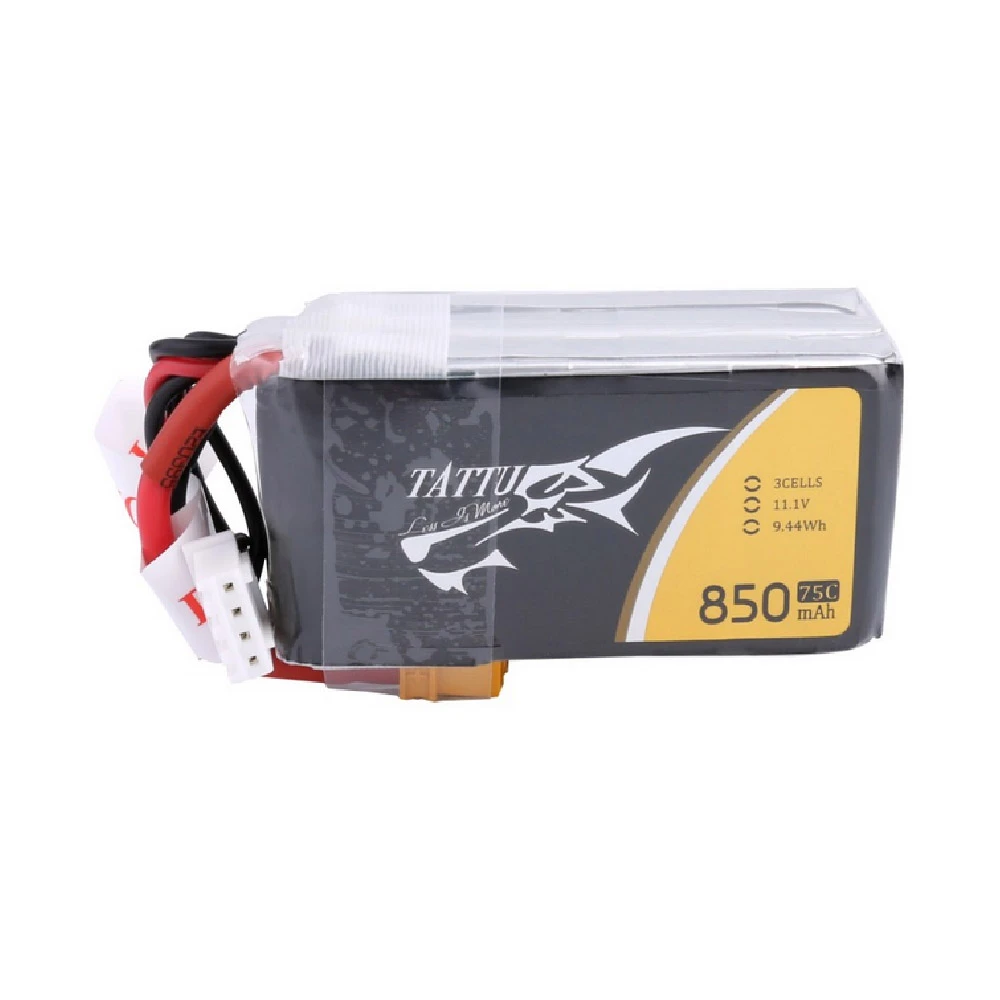 PIN FPV Tattu 850mAh 3S 75C 11.1V Lipo Battery | XT30 Plug